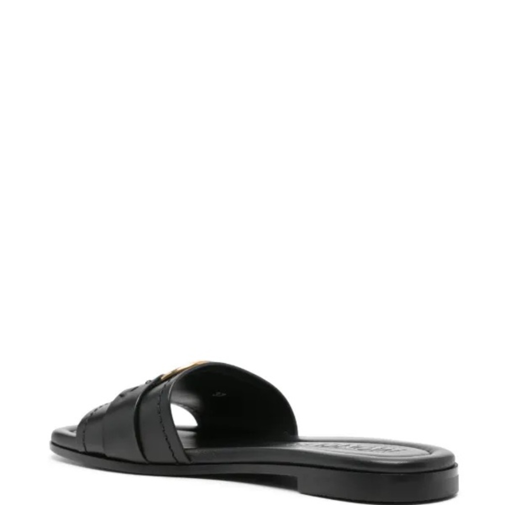 Moncler Black and Gold Bell Slide Leather Sandal - Picture 4 of 4